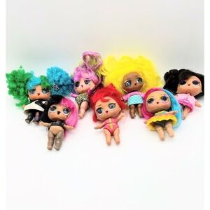 LOL Surprise JK Mini Fashion Dolls Lot of 7 Neon QT MC Swag Queen Bee Diva Hair